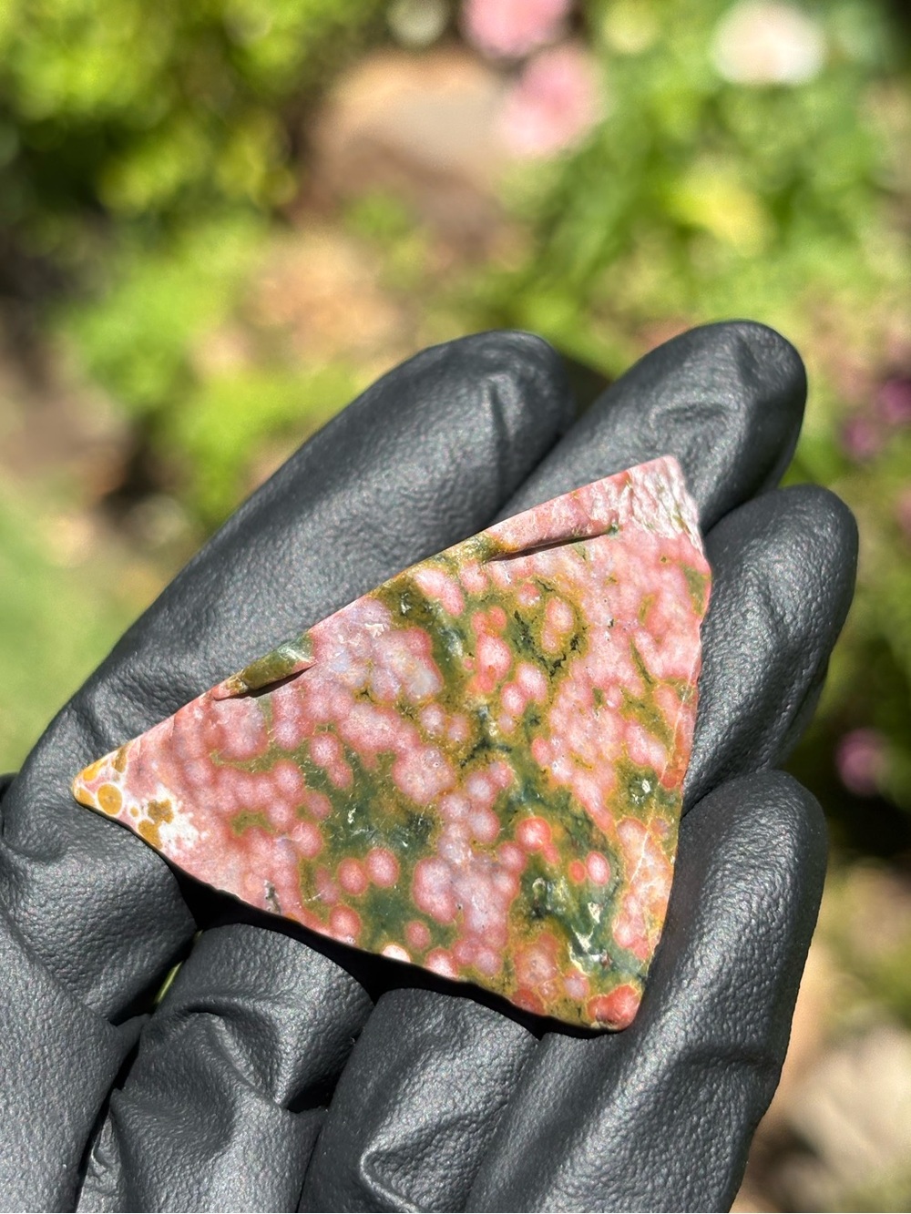 Small Ocean Jasper Crystal Freeform - Polished Sea Jasper - Orbicular Jasper
